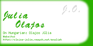 julia olajos business card