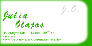 julia olajos business card
